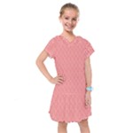 A Red And White Background With A Pattern Kids  Drop Waist Dress