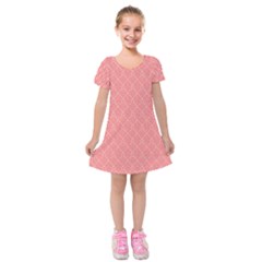 A Red And White Background With A Pattern Kids  Short Sleeve Velvet Dress from ArtsNow.com