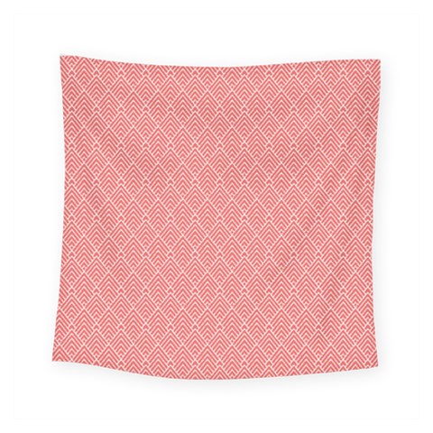 A Red And White Background With A Pattern Square Tapestry (Small) from ArtsNow.com