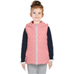 A Red And White Background With A Pattern Kids  Hooded Puffer Vest