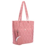 A Red And White Background With A Pattern Everyday Shoulder Bag with Pouch Bag