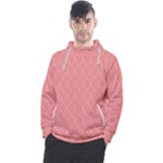 A Red And White Background With A Pattern Men s Pullover Hoodie