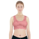 A Red And White Background With A Pattern Sports Bra With Pocket