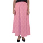 A Red And White Background With A Pattern Flared Maxi Skirt