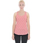 A Red And White Background With A Pattern Piece Up Tank Top