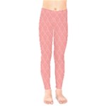 A Red And White Background With A Pattern Kids  Leggings