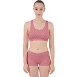 A Red And White Background With A Pattern Work It Out Gym Set