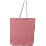 A Red And White Background With A Pattern Full Print Rope Handle Tote (Large)