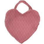 A Red And White Background With A Pattern Giant Heart Shaped Tote