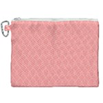 A Red And White Background With A Pattern Canvas Cosmetic Bag (XXL)