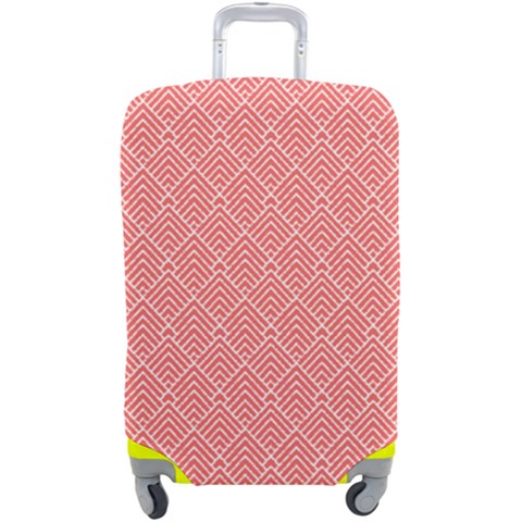 A Red And White Background With A Pattern Luggage Cover (Large) from ArtsNow.com