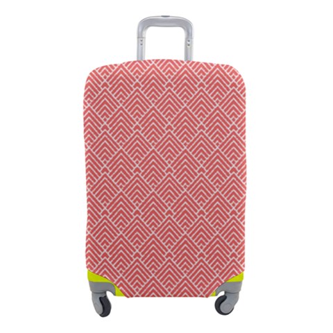 A Red And White Background With A Pattern Luggage Cover (Small) from ArtsNow.com