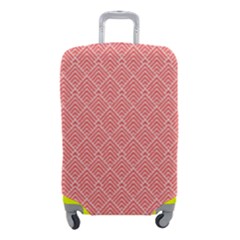 A Red And White Background With A Pattern Luggage Cover (Small) from ArtsNow.com