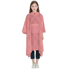 A Red And White Background With A Pattern Kids  Hooded Rain Ponchos from ArtsNow.com