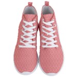 A Red And White Background With A Pattern Men s Lightweight High Top Sneakers