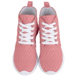 A Red And White Background With A Pattern Women s Lightweight High Top Sneakers