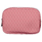 A Red And White Background With A Pattern Make Up Pouch (Small)