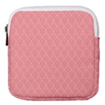 A Red And White Background With A Pattern Mini Square Pouch