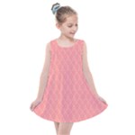 A Red And White Background With A Pattern Kids  Summer Dress