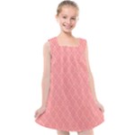 A Red And White Background With A Pattern Kids  Cross Back Dress