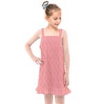 A Red And White Background With A Pattern Kids  Overall Dress