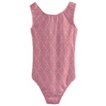 A Red And White Background With A Pattern Kids  Cut-Out Back One Piece Swimsuit