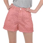 A Red And White Background With A Pattern Women s Ripstop Shorts