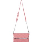 A Red And White Background With A Pattern Mini Crossbody Handbag