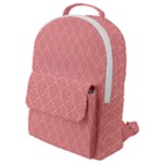 A Red And White Background With A Pattern Flap Pocket Backpack (Small)