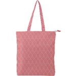 A Red And White Background With A Pattern Double Zip Up Tote Bag