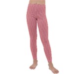 A Red And White Background With A Pattern Kids  Lightweight Velour Leggings