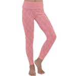 A Red And White Background With A Pattern Kids  Lightweight Velour Classic Yoga Leggings