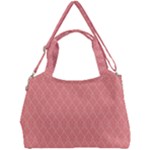 A Red And White Background With A Pattern Double Compartment Shoulder Bag