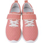 A Red And White Background With A Pattern Men s Velcro Strap Shoes