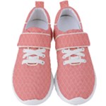 A Red And White Background With A Pattern Women s Velcro Strap Shoes