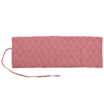 A Red And White Background With A Pattern Roll Up Canvas Pencil Holder (M)