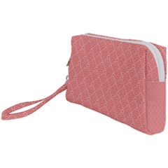 A Red And White Background With A Pattern Wristlet Pouch Bag (Small) from ArtsNow.com