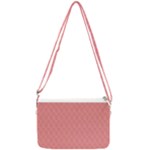 A Red And White Background With A Pattern Double Gusset Crossbody Bag