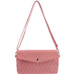 A Red And White Background With A Pattern Removable Strap Clutch Bag