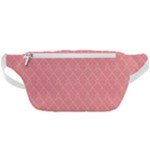 A Red And White Background With A Pattern Waist Bag 