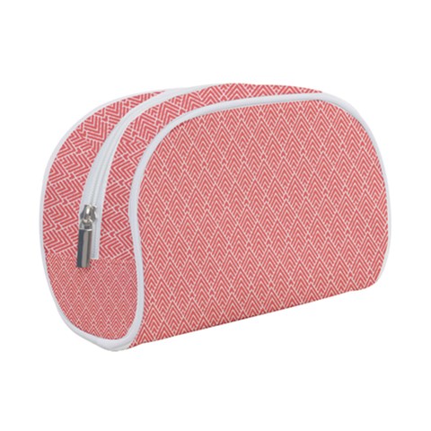 A Red And White Background With A Pattern Make Up Case (Small) from ArtsNow.com