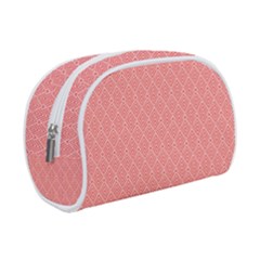 A Red And White Background With A Pattern Make Up Case (Small) from ArtsNow.com