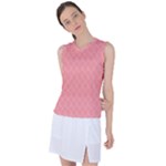 A Red And White Background With A Pattern Women s Sleeveless Sports Top