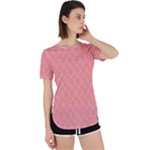 A Red And White Background With A Pattern Perpetual Short Sleeve T-Shirt