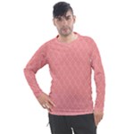 A Red And White Background With A Pattern Men s Pique Long Sleeve T-Shirt