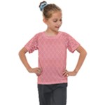 A Red And White Background With A Pattern Kids  Mesh Piece T-Shirt