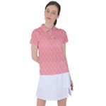 A Red And White Background With A Pattern Women s Polo T-Shirt