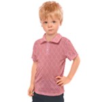 A Red And White Background With A Pattern Kids  Polo T-Shirt