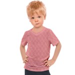 A Red And White Background With A Pattern Kids  Sports T-Shirt