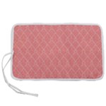 A Red And White Background With A Pattern Pen Storage Case (M)